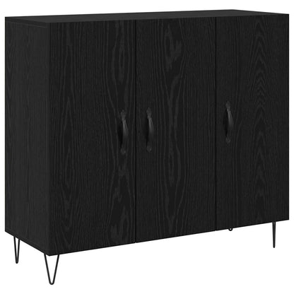 Sideboard Schwarz Eichen-Optik 90 x 34 x 80 cm Holzwerkstoff