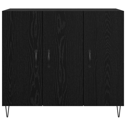 Sideboard Schwarz Eichen-Optik 90 x 34 x 80 cm Holzwerkstoff