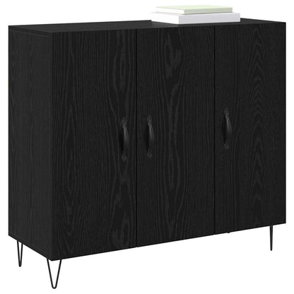 Sideboard Schwarz Eichen-Optik 90 x 34 x 80 cm Holzwerkstoff