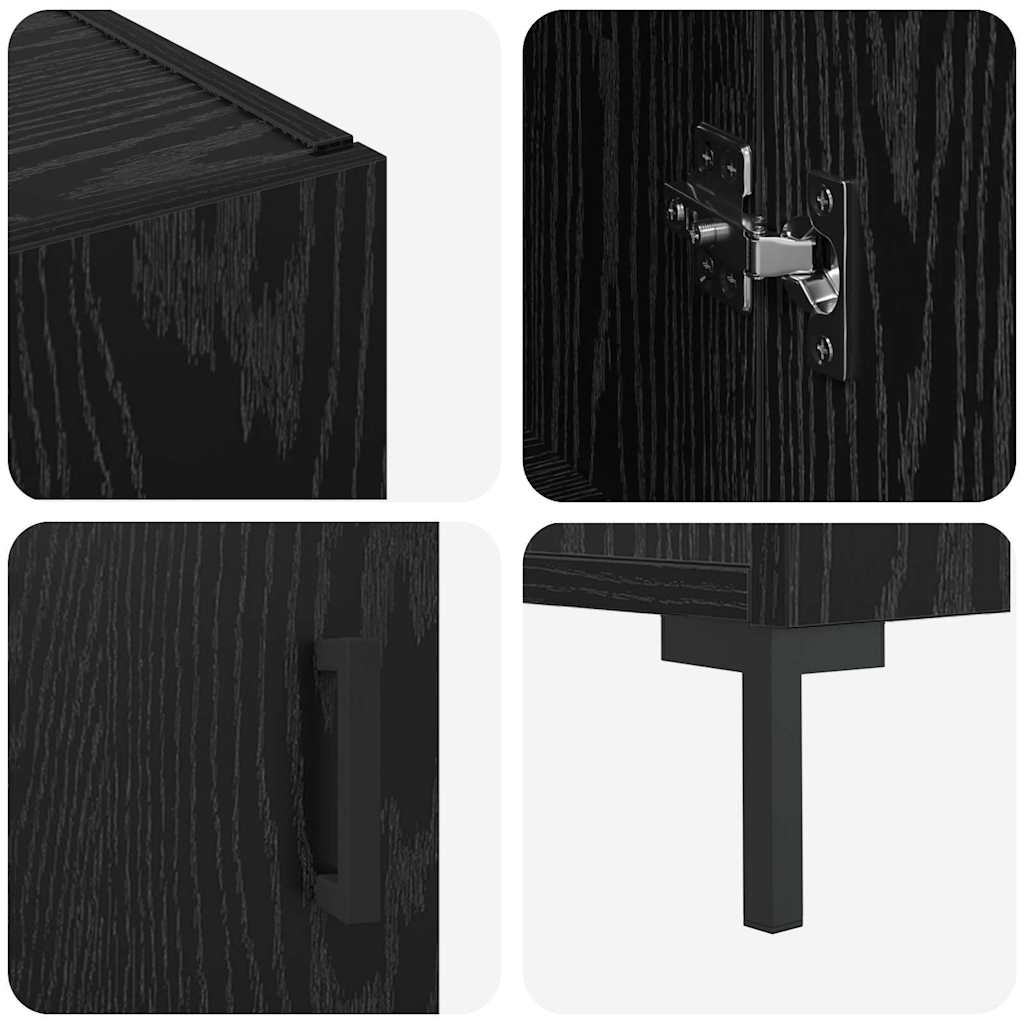 Sideboard Schwarz 90 x 34 x 80 cm Holzwerkstoff