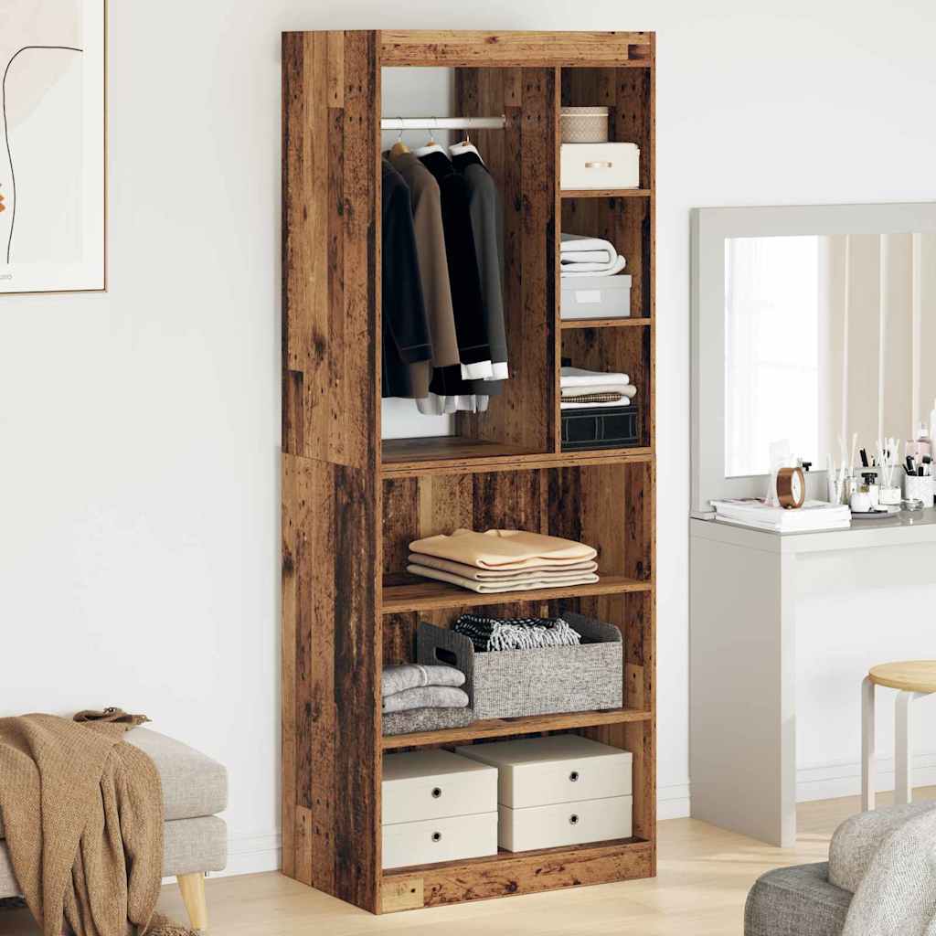 Kleiderschrank mit Regal Altholz 77 x 48 x 102 cm Holzwerkstoff