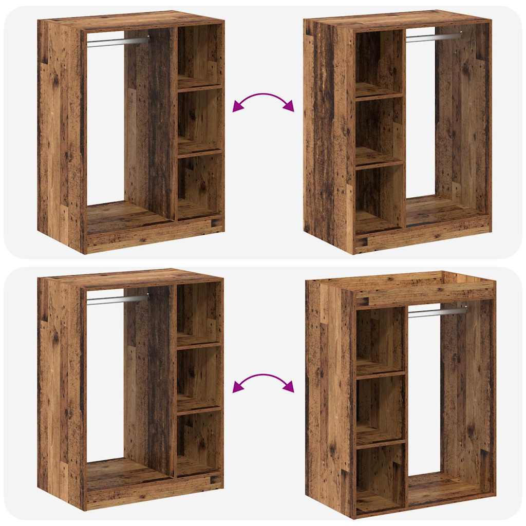 Kleiderschrank mit Regal Altholz 77 x 48 x 102 cm Holzwerkstoff