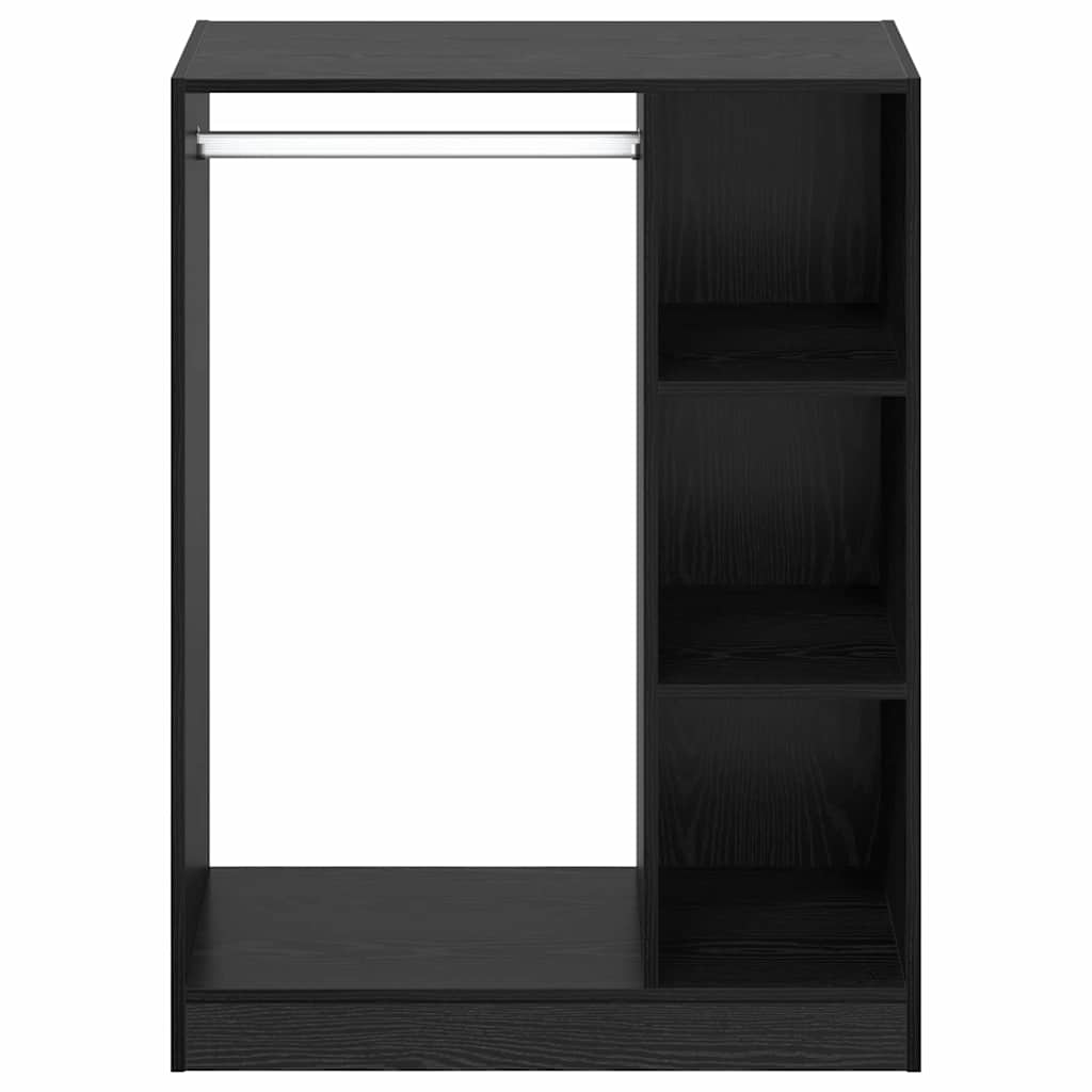 Kleiderschrank mit Regal Schwarz Eichen-Optik 77 x 48 x 102 cm