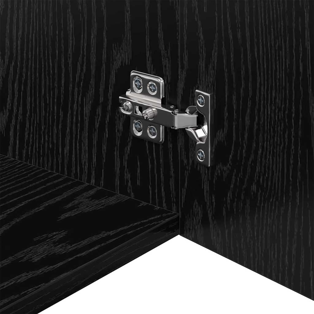 Wandschrank Wandmontiert Schwarz Eichen-Optik 50 x 42,5 x 40 cm