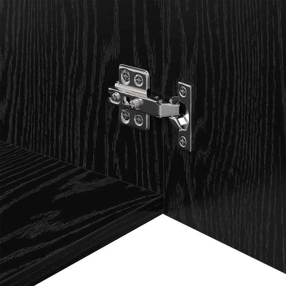 Wandschrank Wandmontiert Schwarz Eichen-Optik 80 x 42,5 x 40 cm