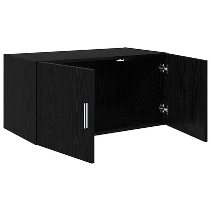 Wandschrank Wandmontiert Schwarz Eichen-Optik 80 x 42,5 x 40 cm