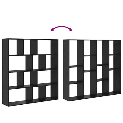 Bücherregal Schwarz Eichen-Optik 132 x 29 x 141.5 cm