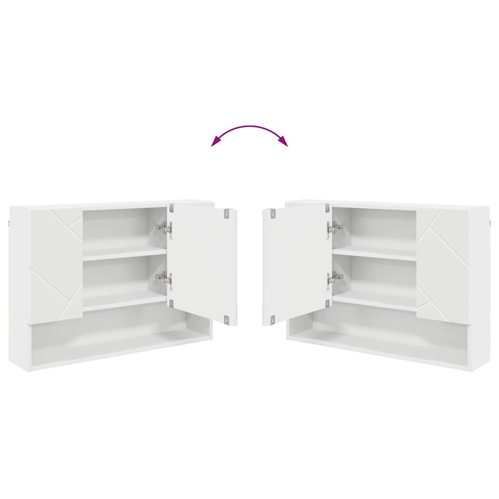 Badezimmermöbel-Set mit Regal 2 pcs Weiß Sperrholz und Metall