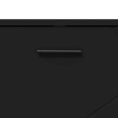 Badezimmermöbel-Set mit Tür 3 pcs Schwarz Sperrholz und Metall