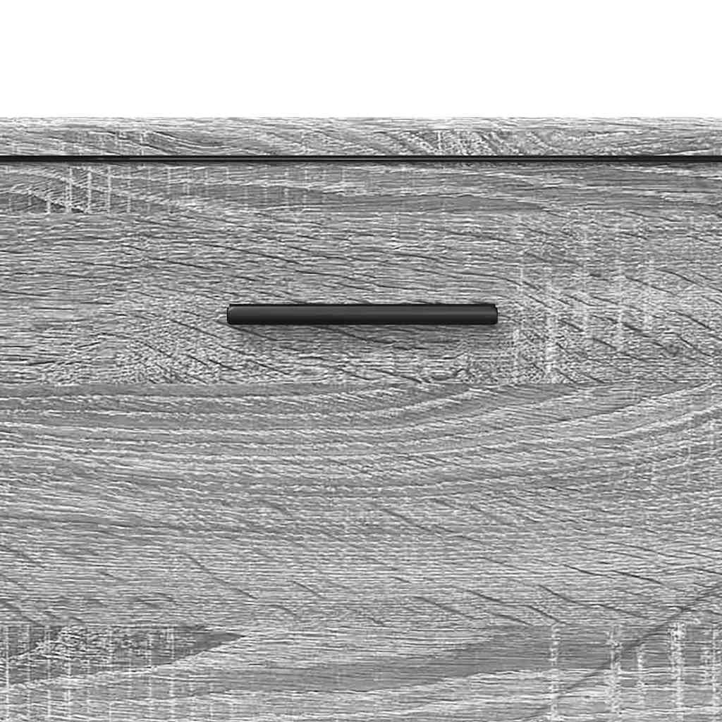 Badezimmermöbel-Set 3 pcs Graues Sonoma Sperrholz und Metall