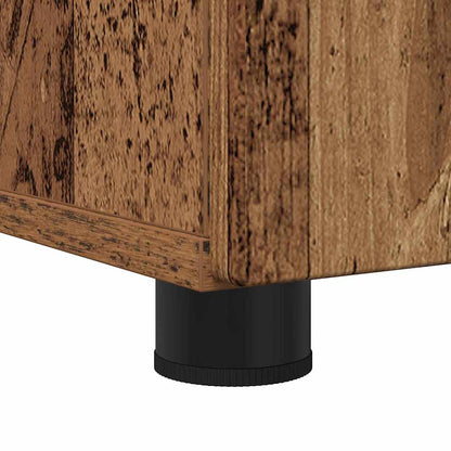 Badezimmermöbel-Set mit Tür 3 pcs Altholz Sperrholz und Metall