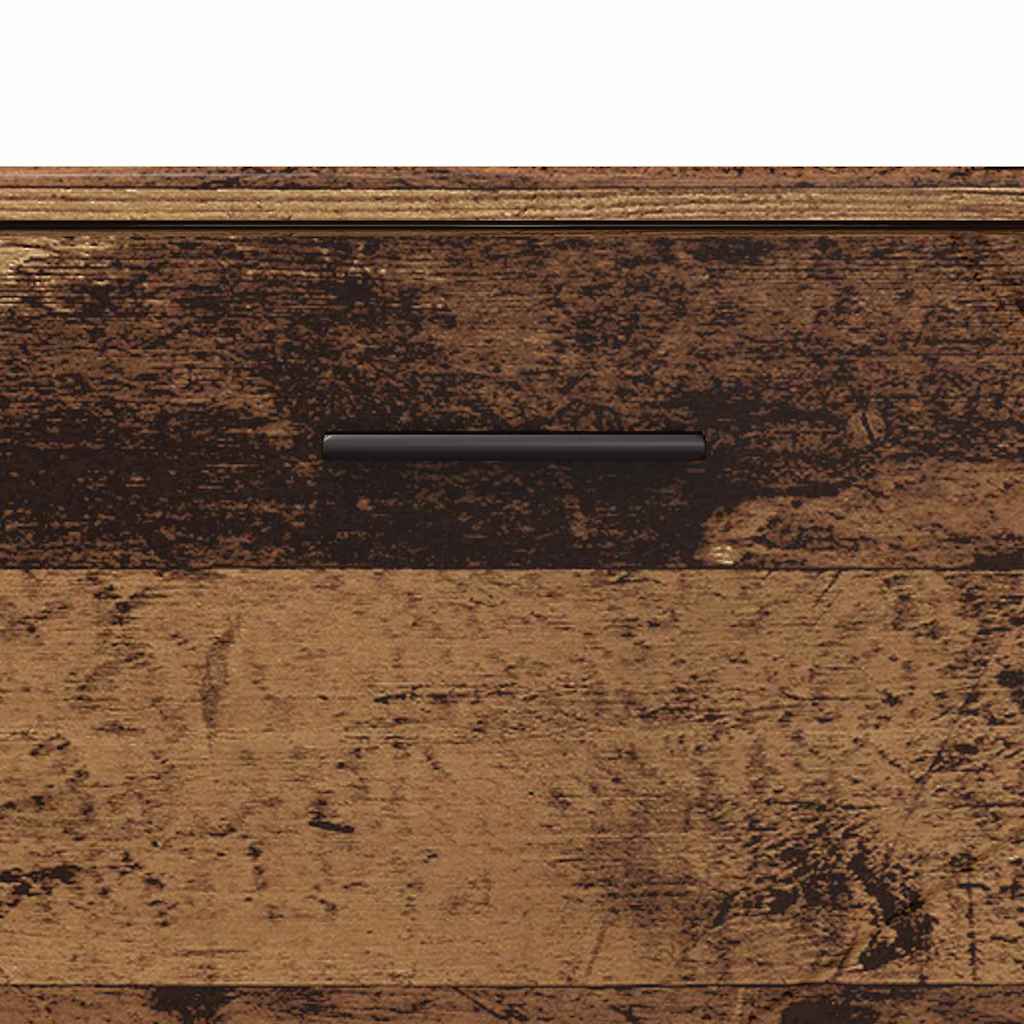 Badezimmermöbel-Set mit Tür 3 pcs Altholz Sperrholz und Metall