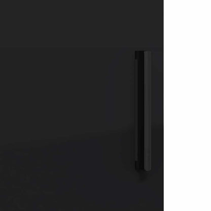 Badezimmermöbel-Set mit Tür 3 pcs Schwarz Sperrholz und Metall