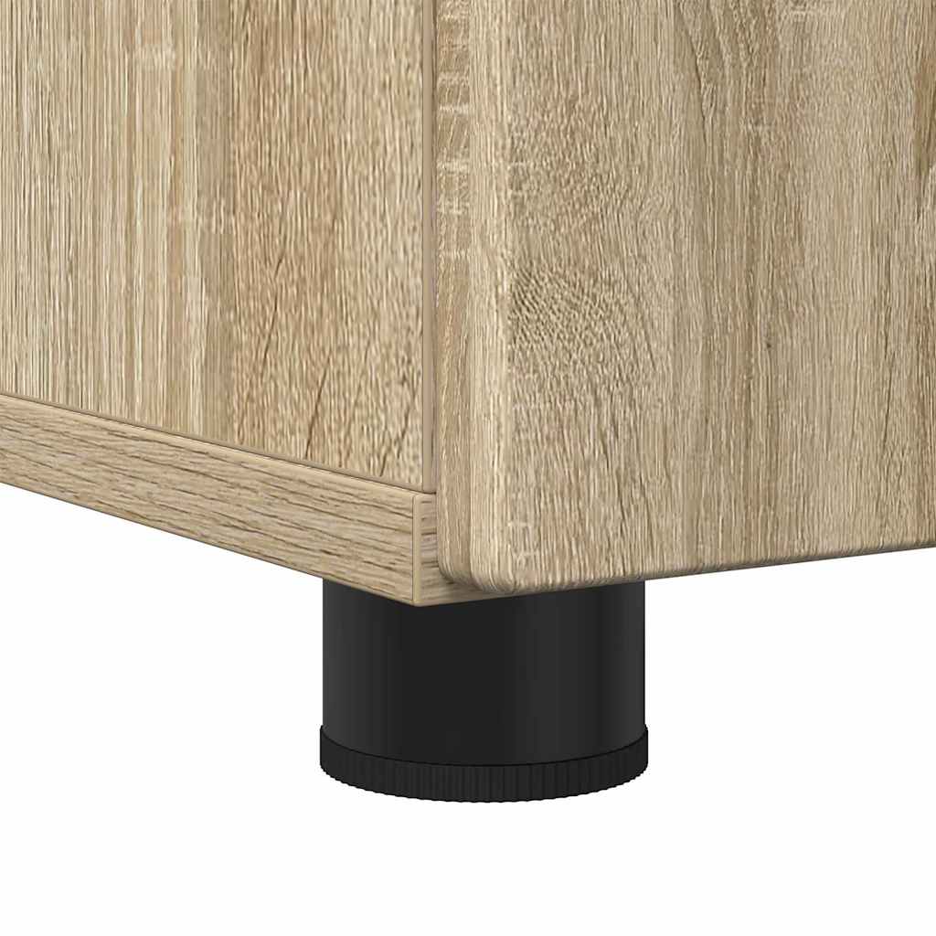 Badezimmermöbel-Set 3 pcs Sonoma-Eiche Sperrholz und Metall