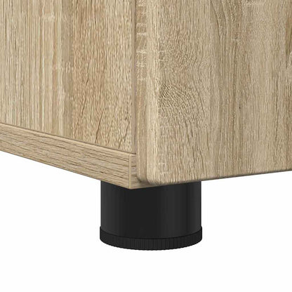 Badezimmermöbel-Set 3 pcs Sonoma-Eiche Sperrholz und Metall