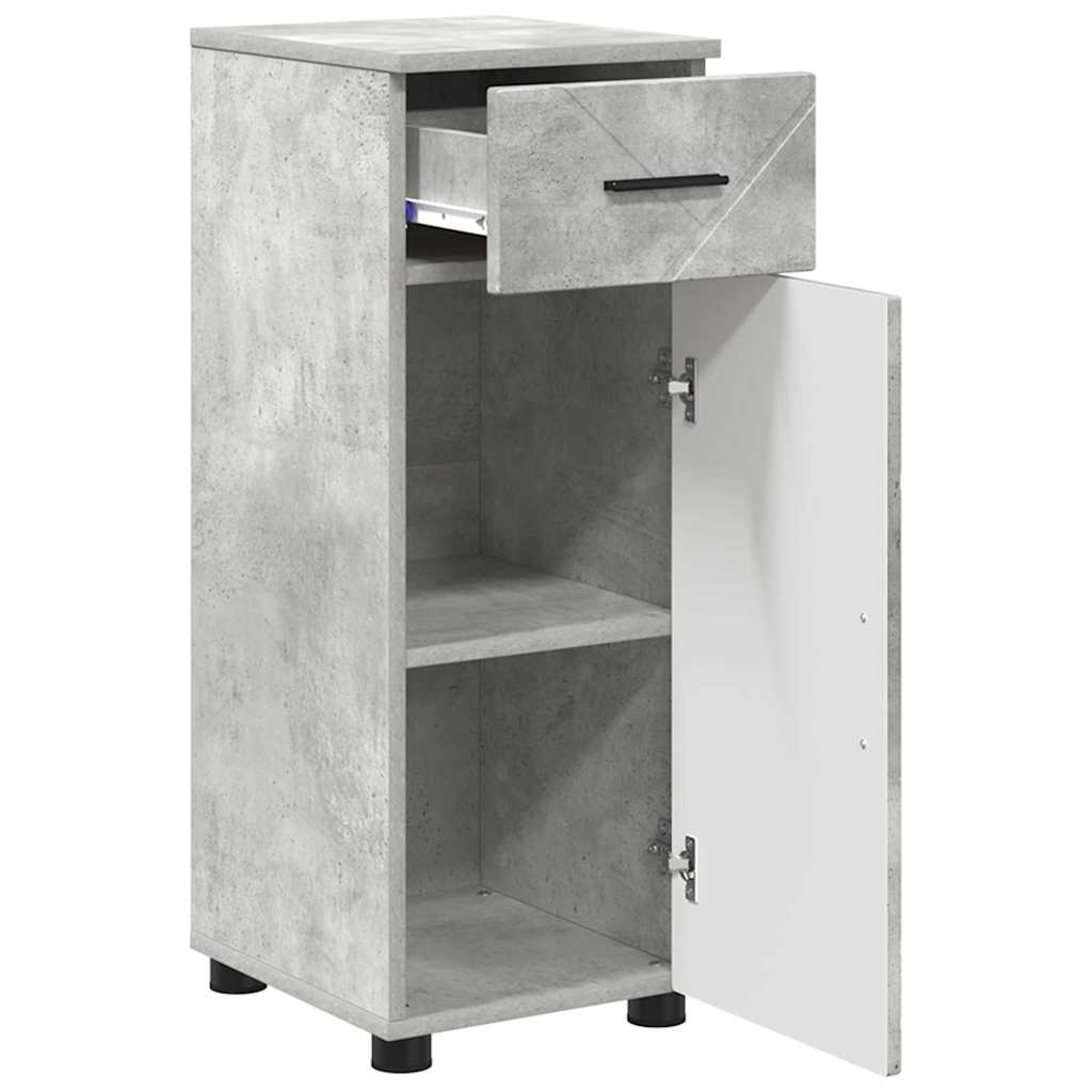 Badezimmermöbel-Set 3 pcs Beton Grau Sperrholz und Metall