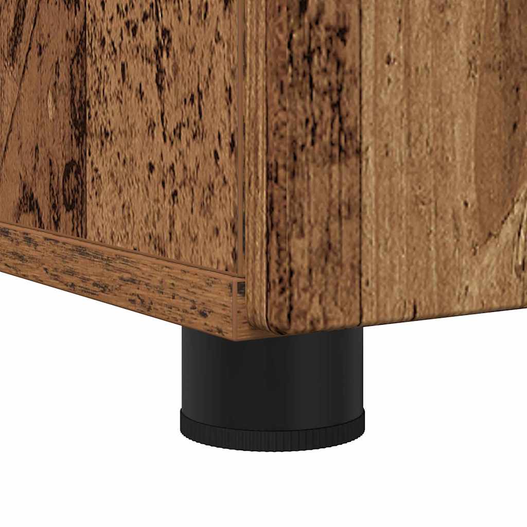 Badezimmermöbel-Set mit Tür 3 pcs Altholz Sperrholz und Metall