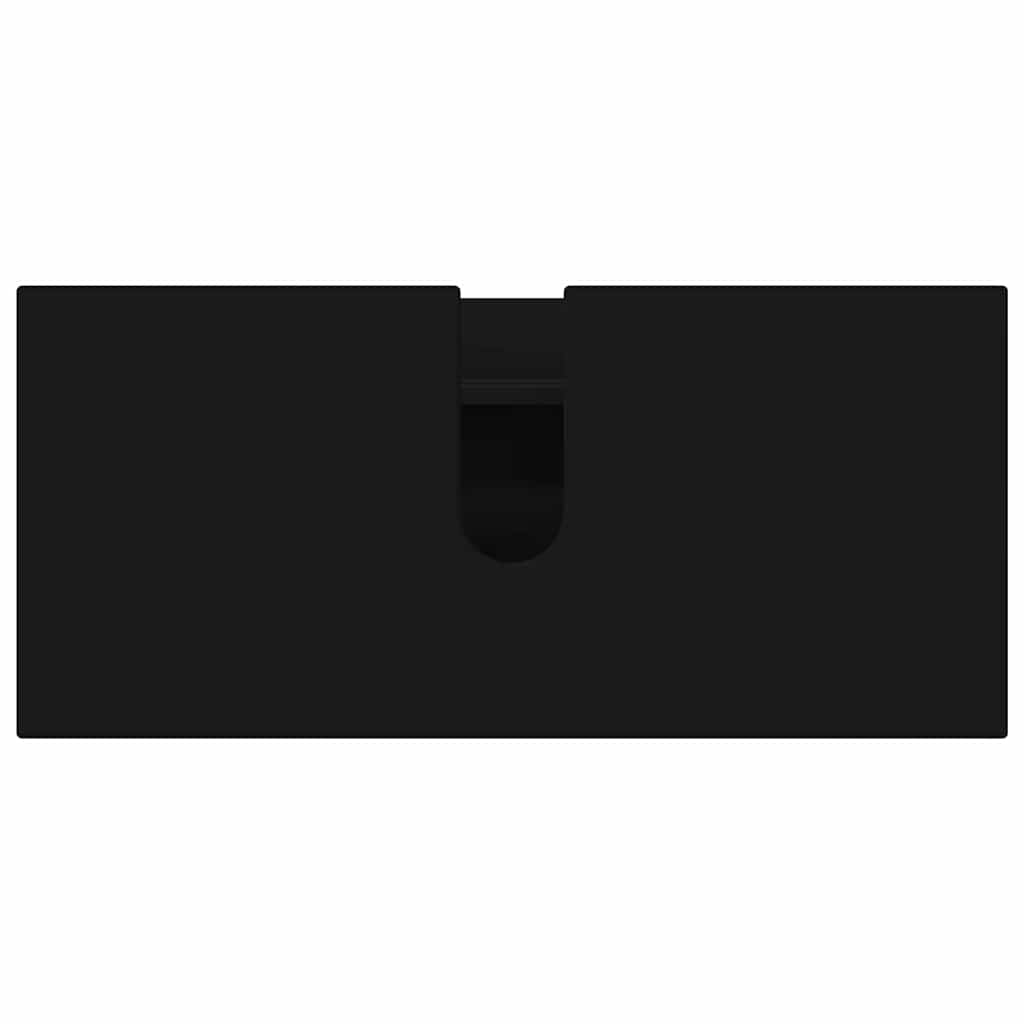 Badezimmermöbel-Set mit Tür 4 pcs Schwarz Sperrholz und Metall