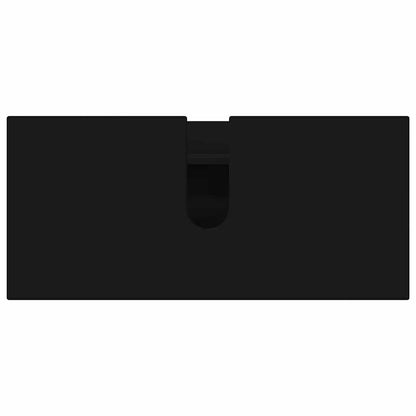 Badezimmermöbel-Set mit Tür 4 pcs Schwarz Sperrholz und Metall