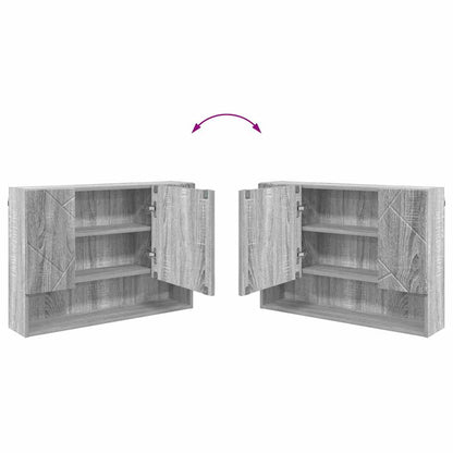 Badezimmermöbel-Set 4 pcs Graues Sonoma Sperrholz und Metall