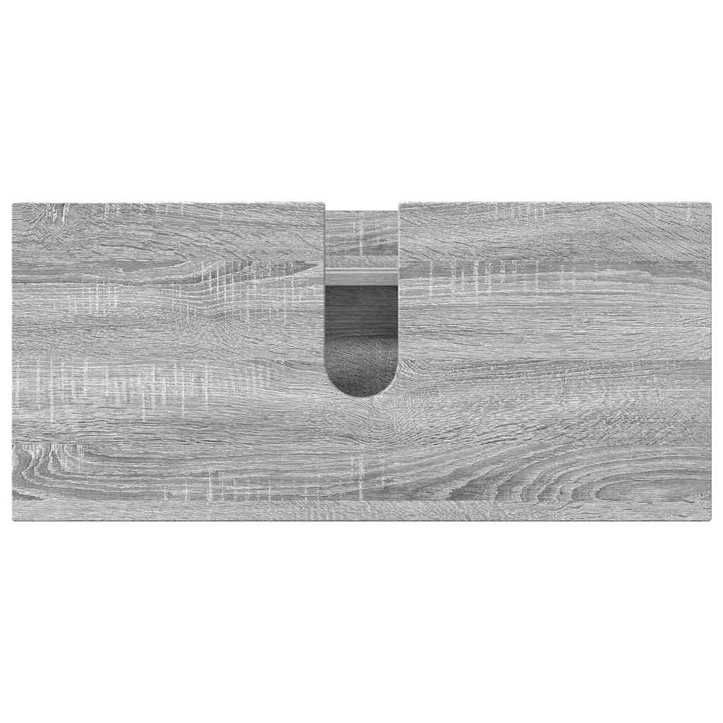 Badezimmermöbel-Set 4 pcs Graues Sonoma Sperrholz und Metall