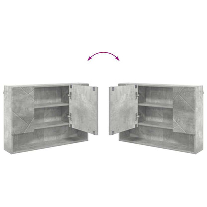 Badezimmermöbel-Set 4 pcs Beton Grau Sperrholz und Metall