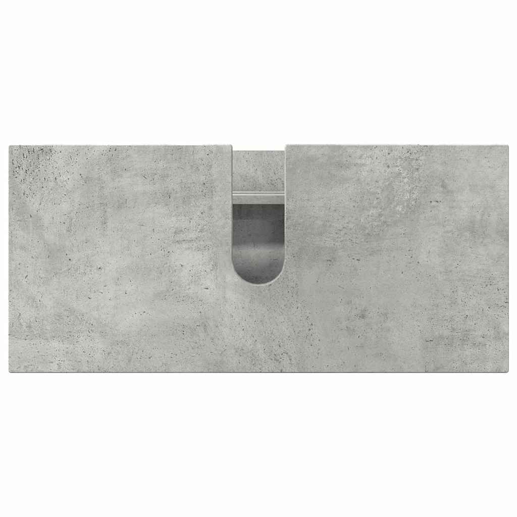 Badezimmermöbel-Set 4 pcs Beton Grau Sperrholz und Metall