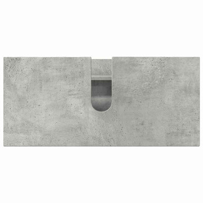 Badezimmermöbel-Set 4 pcs Beton Grau Sperrholz und Metall