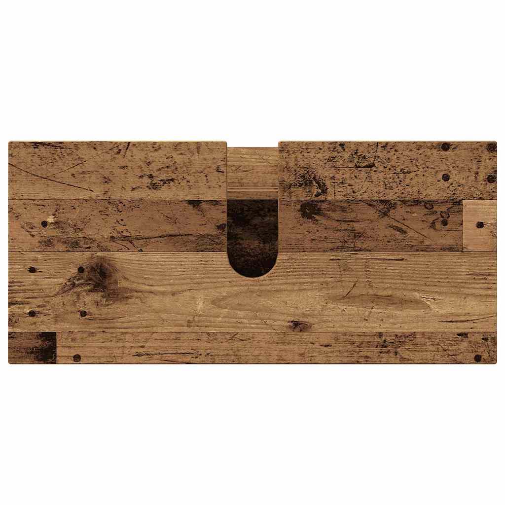 Badezimmermöbel-Set mit Tür 5 pcs Altholz Sperrholz und Metall