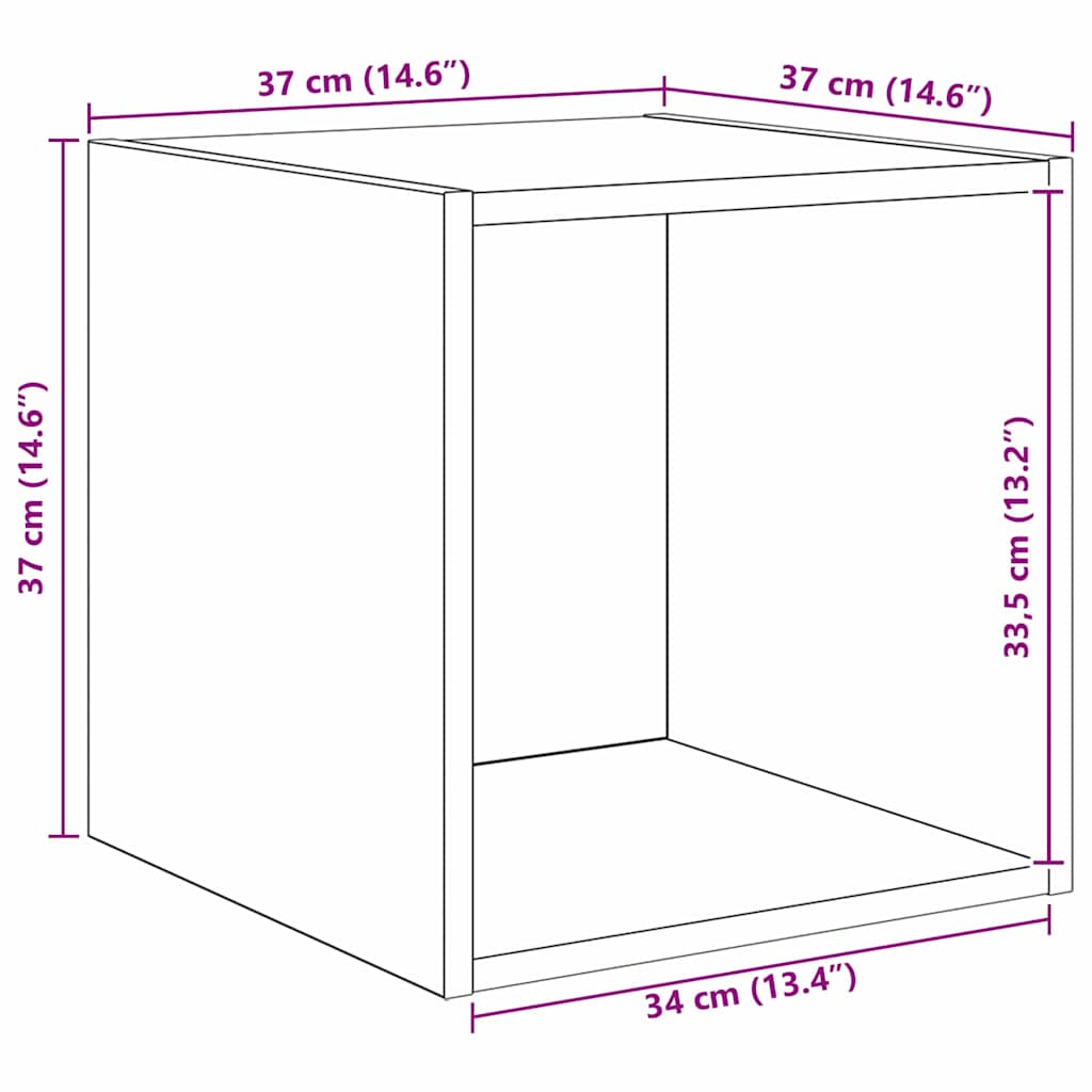 TV-Schrankset 4 pcs Schwarz Eichen-Optik Holzwerkstoff