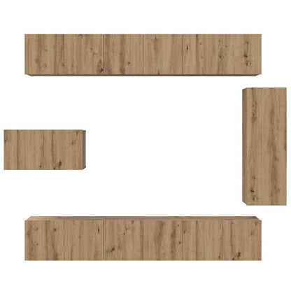 TV-Schrankset Wandmontiert 8 pcs Artisan-Eiche Holzwerkstoff