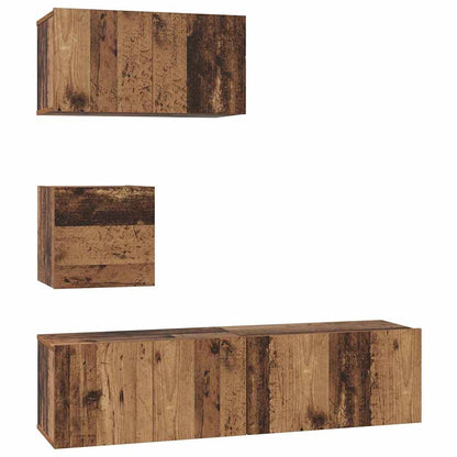 TV-Schrankset Wandmontiert 4 pcs Altholz Holzwerkstoff