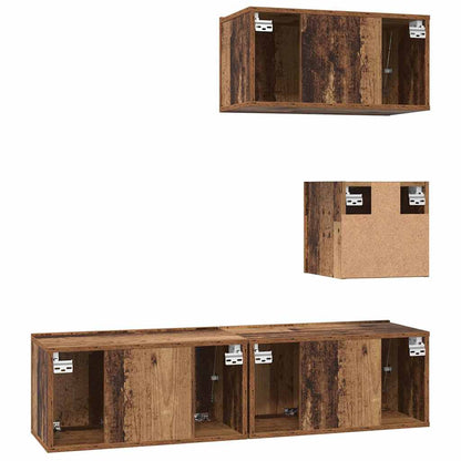 TV-Schrankset Wandmontiert 4 pcs Altholz Holzwerkstoff