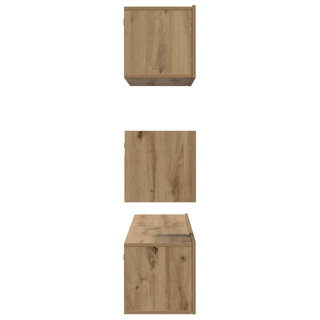 TV-Schrankset Wandmontiert 4 pcs Artisan-Eiche Holzwerkstoff
