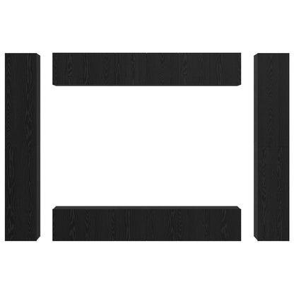 TV-Schrankset 10 pcs Schwarz Eichen-Optik Holzwerkstoff