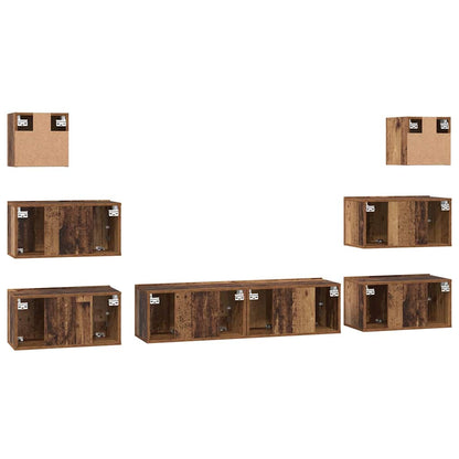 TV-Schrankset Wandmontiert 8 pcs Altholz Holzwerkstoff