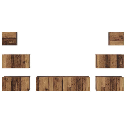 TV-Schrankset Wandmontiert 8 pcs Altholz Holzwerkstoff