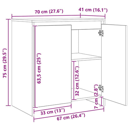 Sideboards 3 pcs Artisan-Eiche 70 x 41 x 75 cm Holzwerkstoff