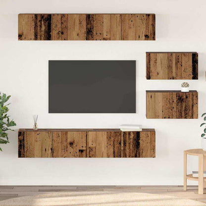 TV-Schrankset Wandmontiert 6 pcs Altholz Holzwerkstoff