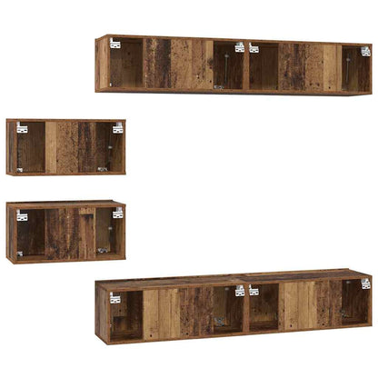 TV-Schrankset Wandmontiert 6 pcs Altholz Holzwerkstoff