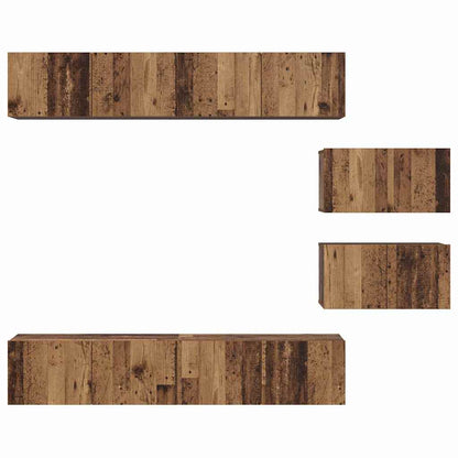 TV-Schrankset Wandmontiert 6 pcs Altholz Holzwerkstoff