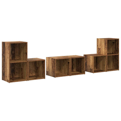 TV-Schrankset Wandmontiert 6 pcs Altholz Holzwerkstoff