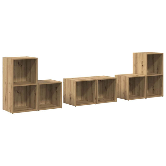 TV-Schrankset Wandmontiert 6 pcs Artisan-Eiche Holzwerkstoff