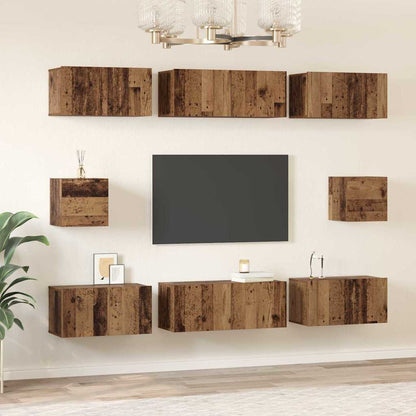 TV-Schrankset Wandmontiert 8 pcs Altholz Holzwerkstoff