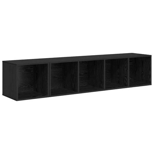 TV-Schrank Set 2 pcs Schwarz Eichen-Optik Holzwerkstoff