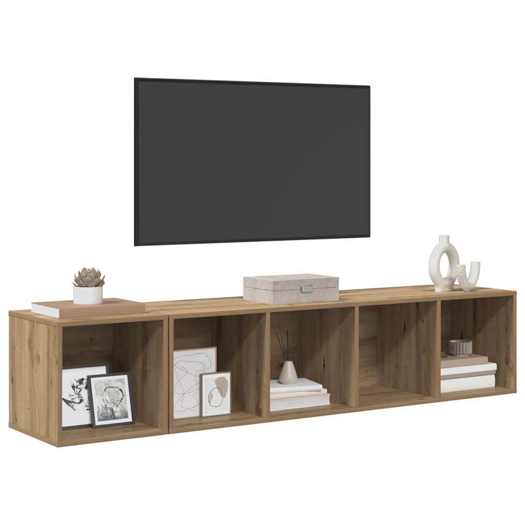 TV-Schrank Set Wandmontiert 2 pcs Artisan-Eiche Holzwerkstoff