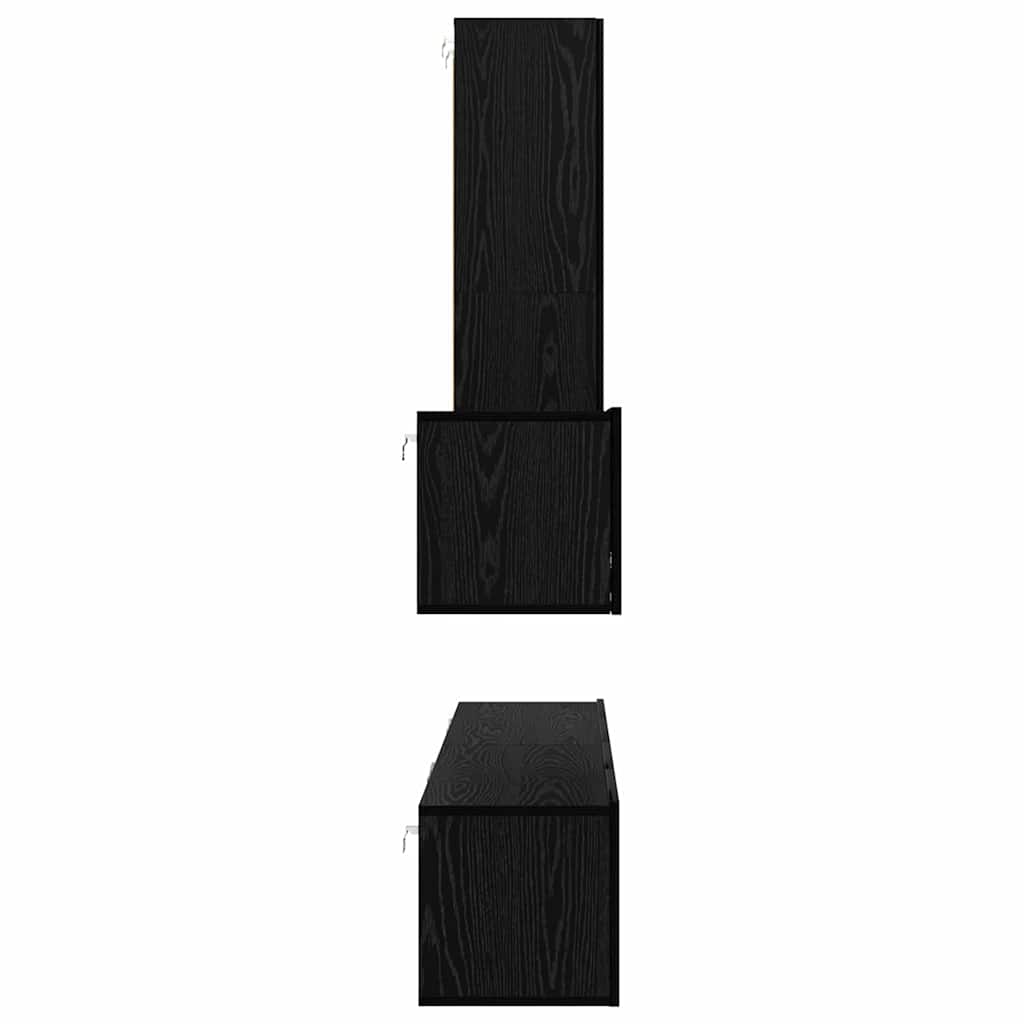 Wand-TV-Schrank 4 pcs Schwarz Eichen-Optik Holzwerkstoff