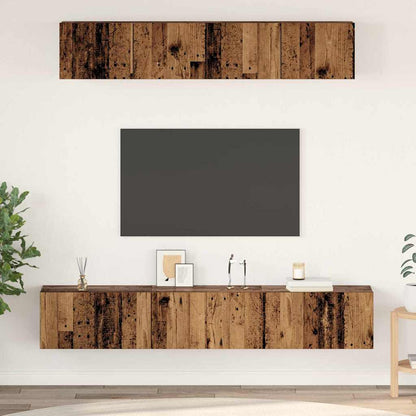TV-Schrankset Wandmontiert 5 pcs Altholz Holzwerkstoff