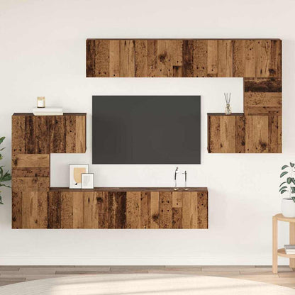 TV-Schrankset Wandmontiert 8 pcs Altholz Holzwerkstoff