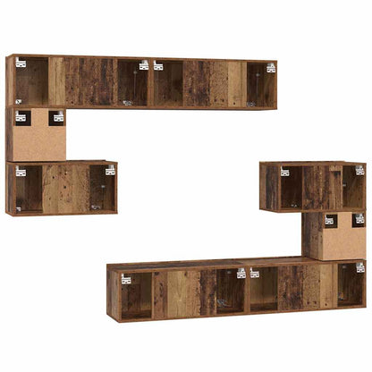 TV-Schrankset Wandmontiert 8 pcs Altholz Holzwerkstoff